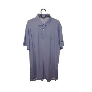 Striped Polo Shirt Draddy Sport Golf Athletic Blue White Menswear